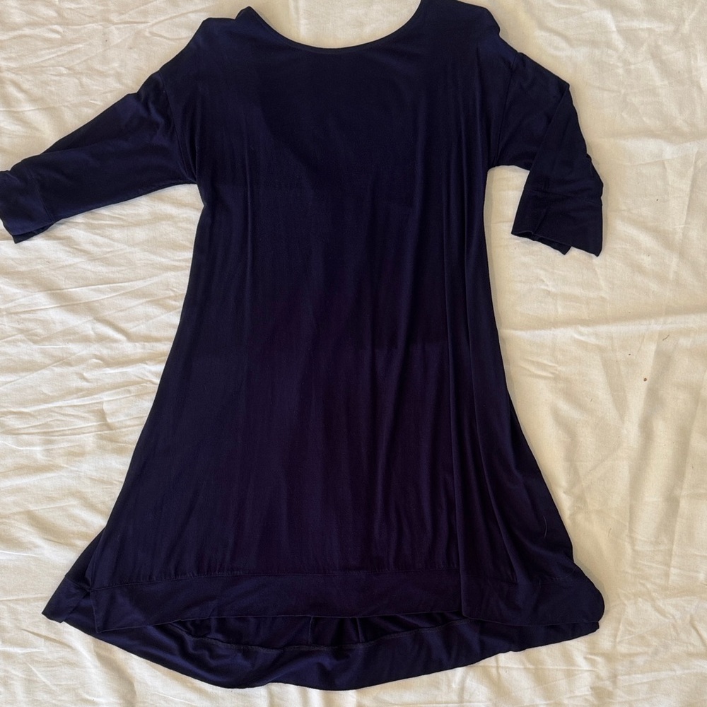 Navy Scoop Neck Tunic Dress